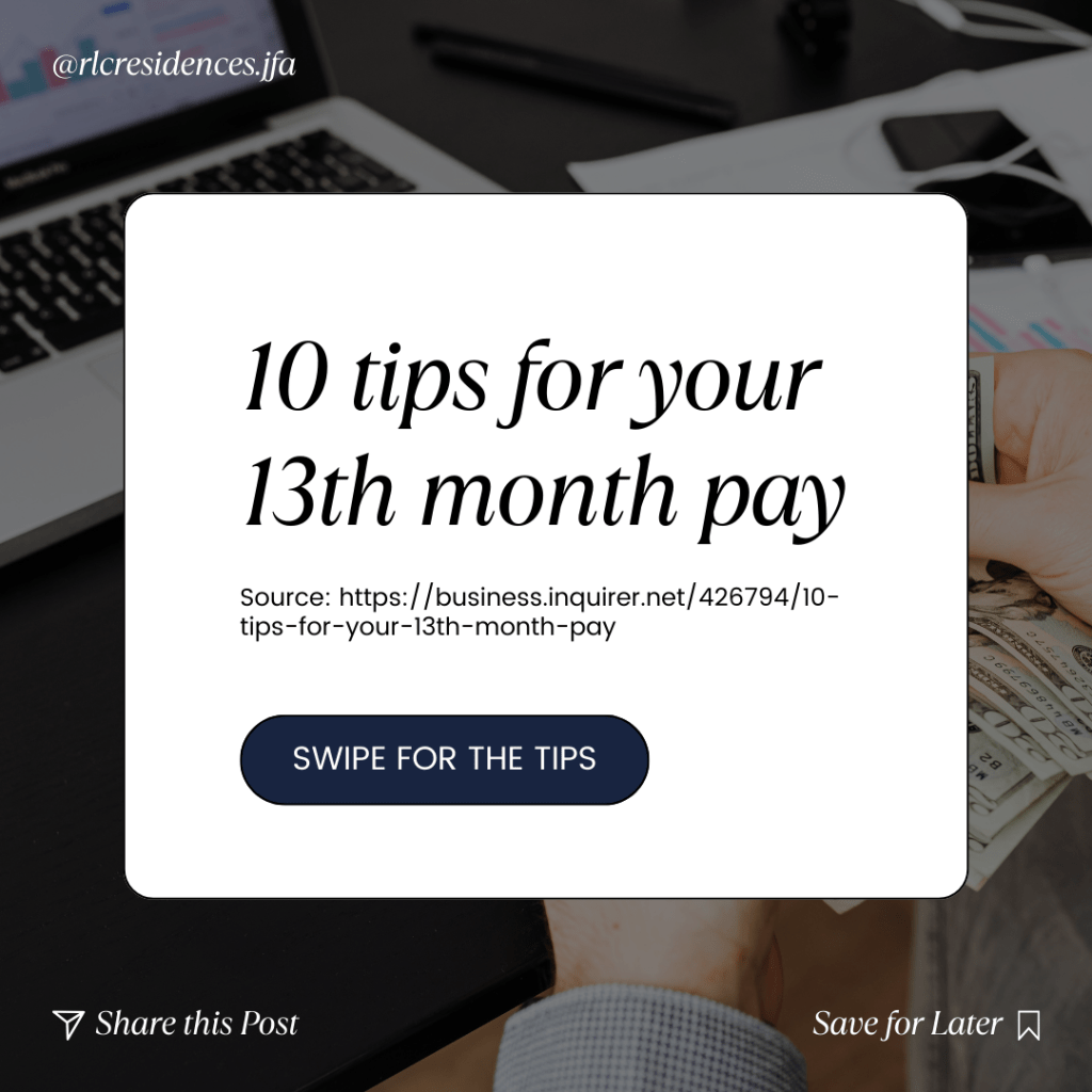 10 Tips For Your 13th Month Pay