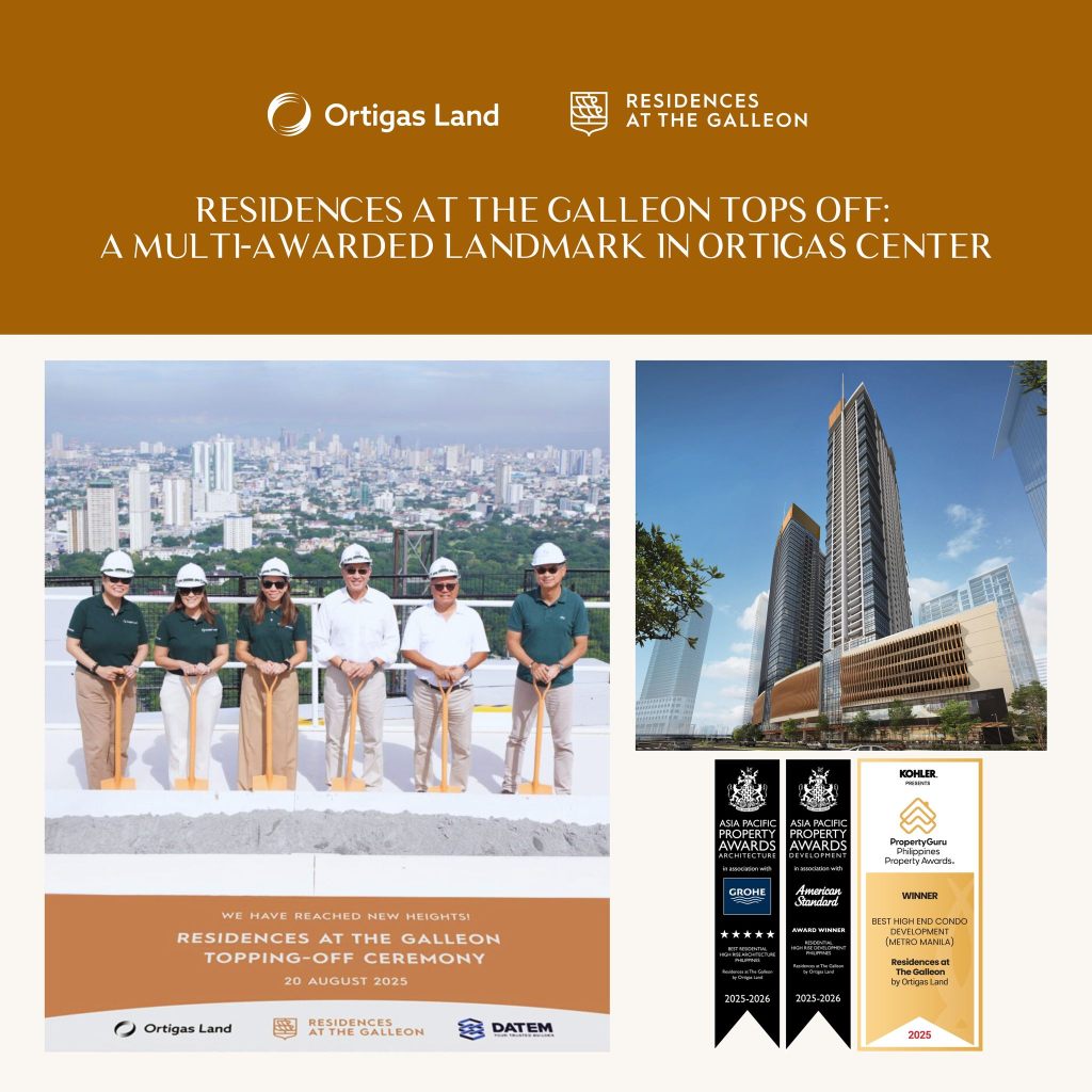 The Residences at the Galleon wins Best High-End Condo in Metro Manila at the PropertyGuru Awards